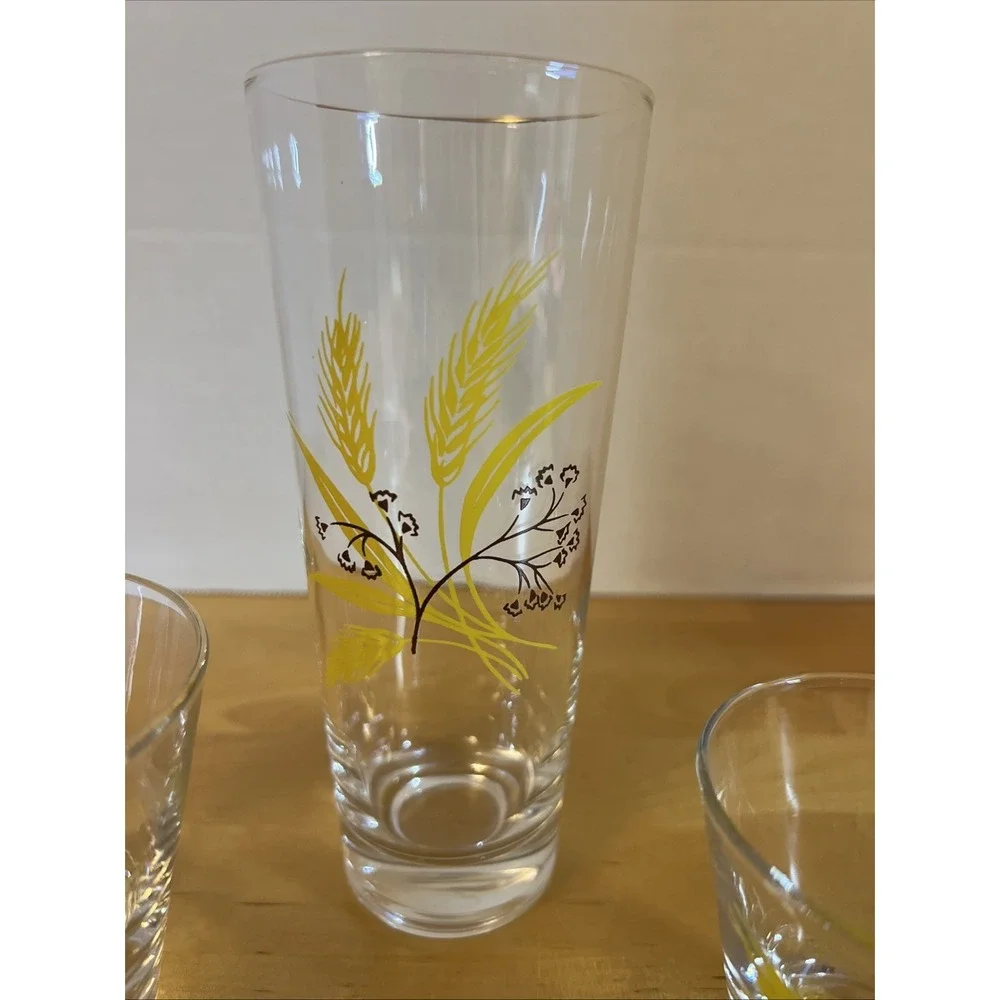 Vintage 3 Pc Century Service Autumn Gold Glasses